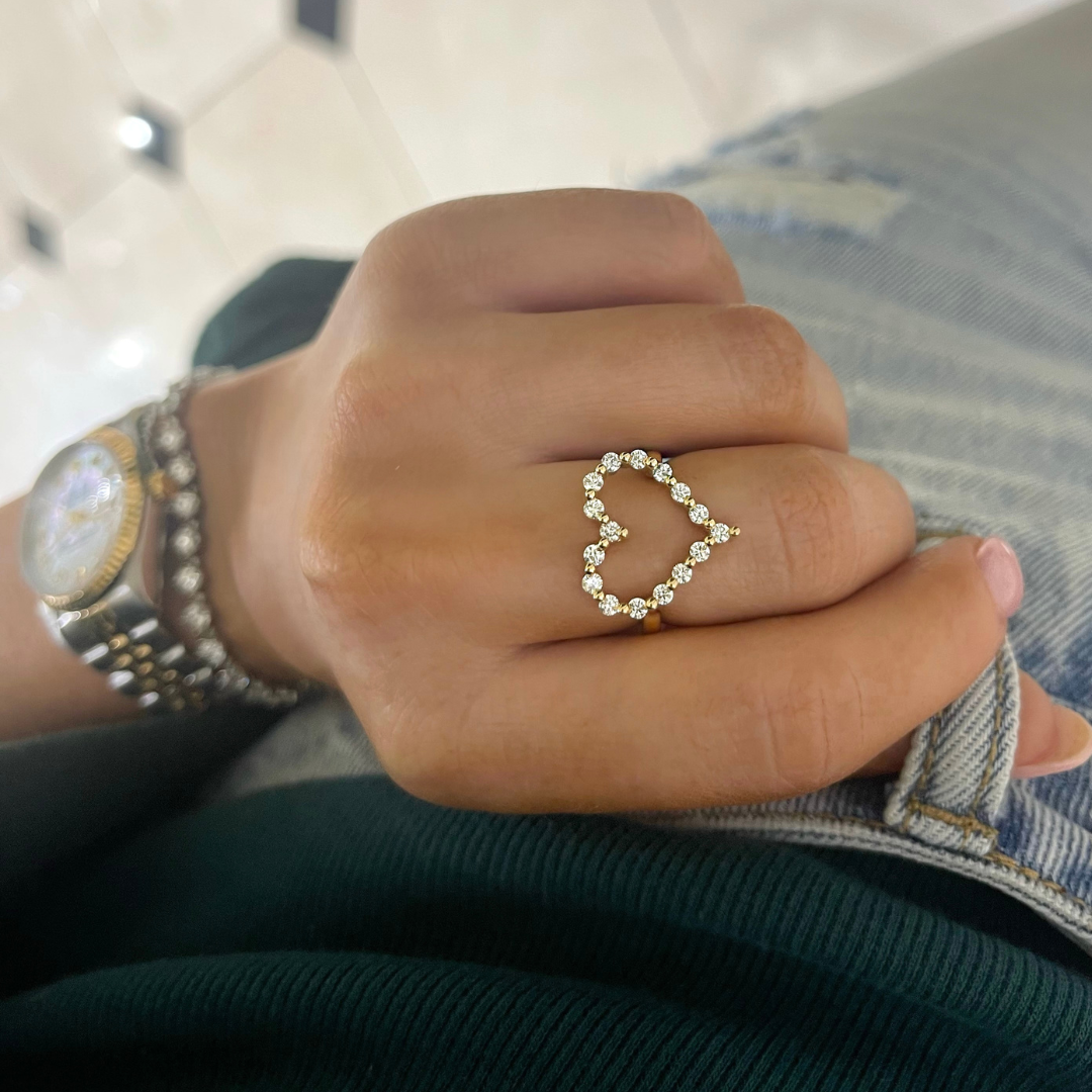 Little Posie Charlie Cloud® Floating Diamond Heart Ring 0.56 ctw