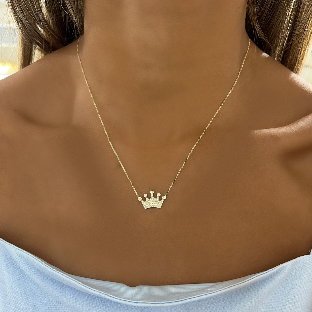 KayDianna Pave Diamond Crown Necklace