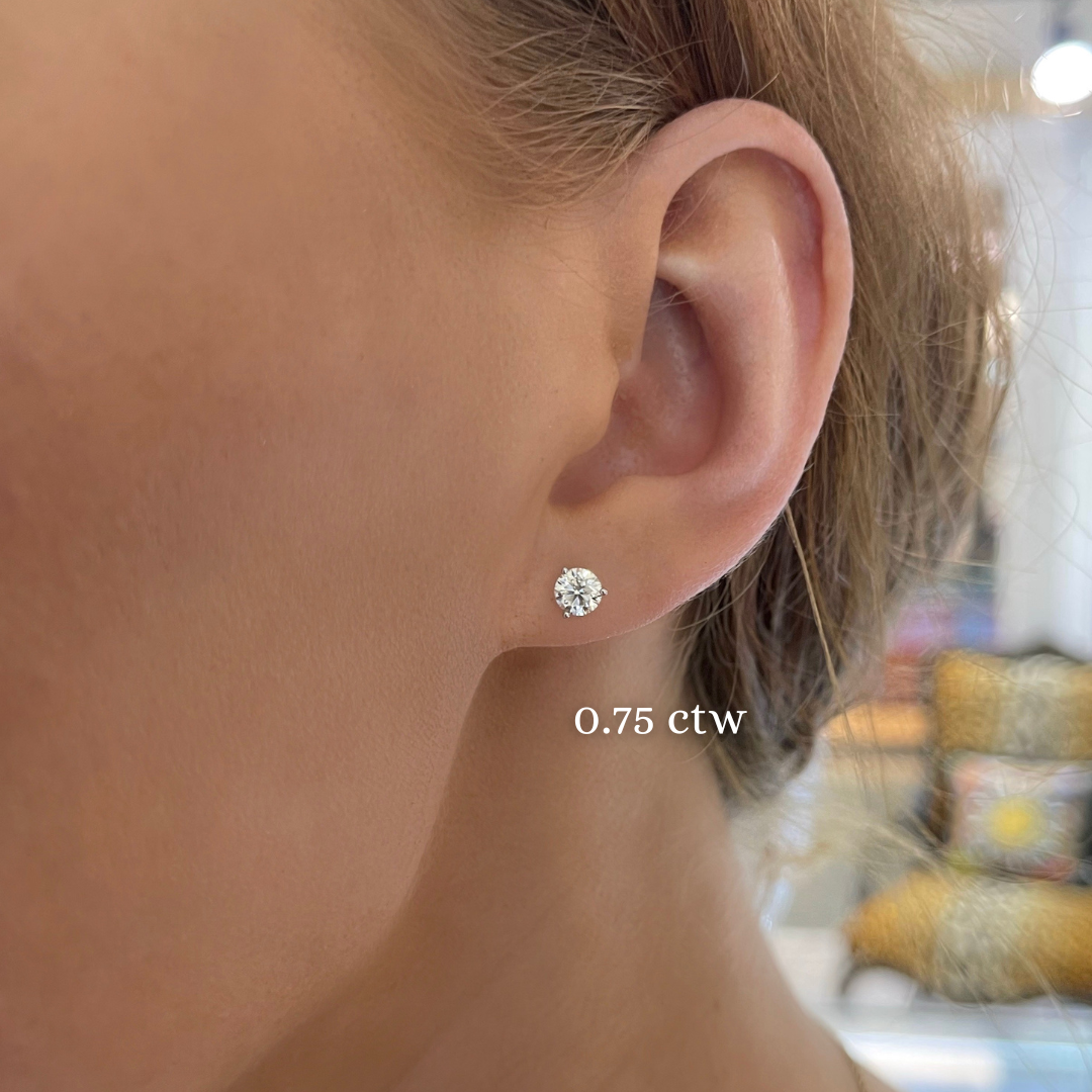0.75 carat diamond discount earrings