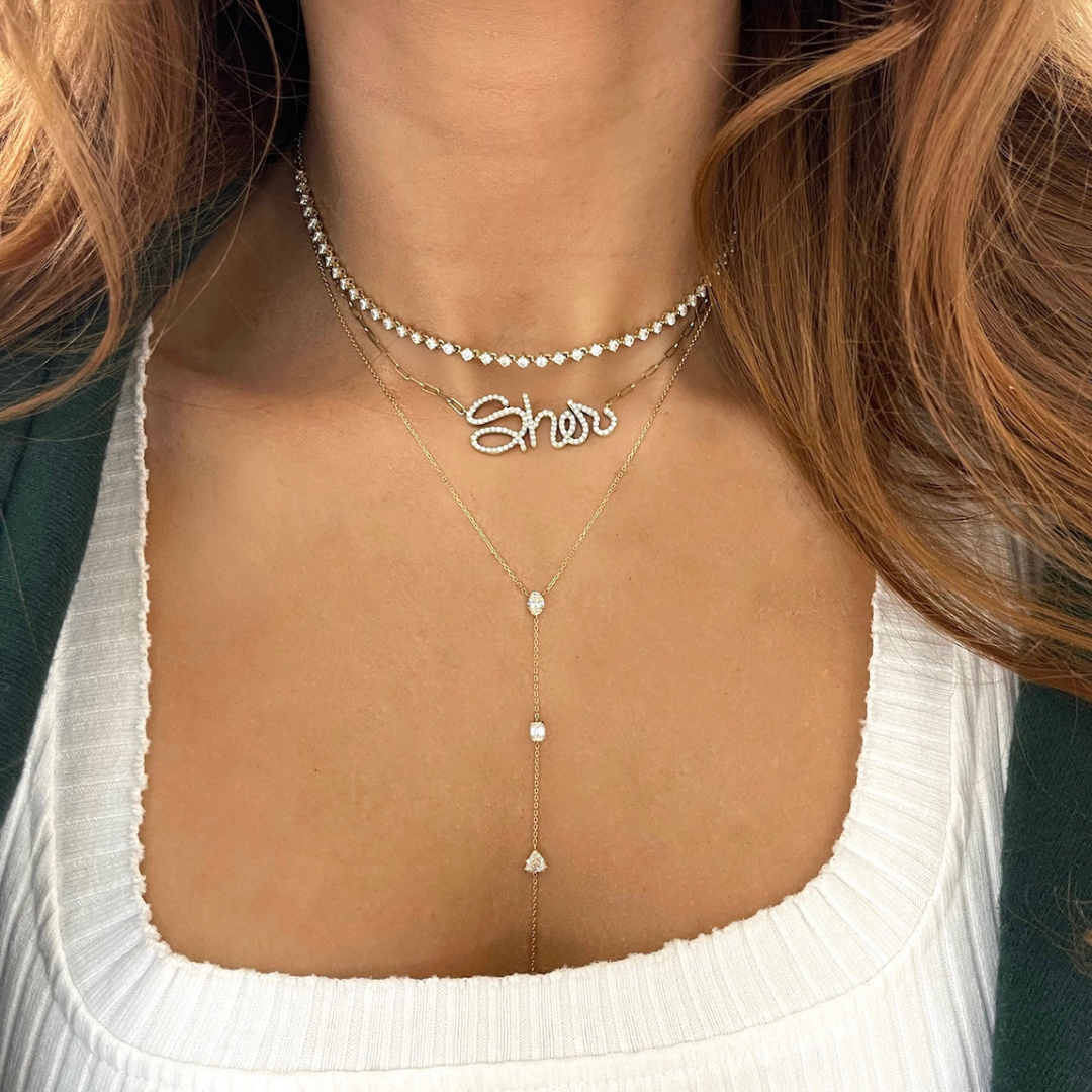 Bentley Multi-Shape Diamond Lariat Necklace