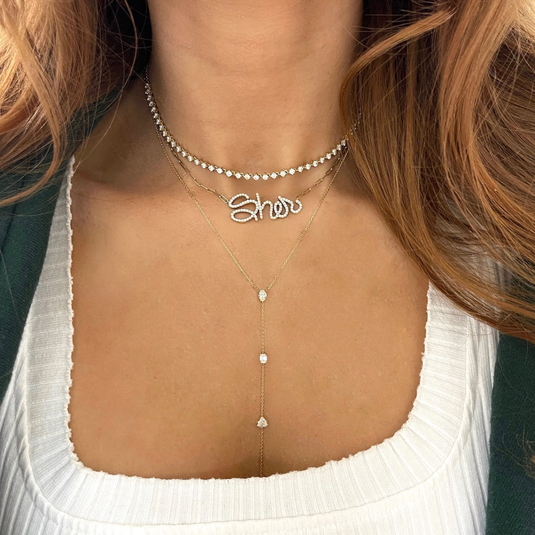 Custom Handwritten Diamond Name Necklace RW Fine Jewelry