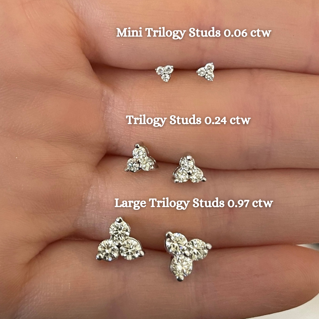 Large Trilogy Cluster Stud Earrings