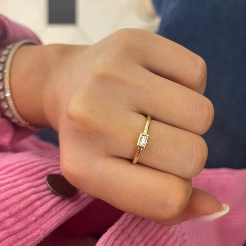 Trina Baguette Diamond Bezel Ring