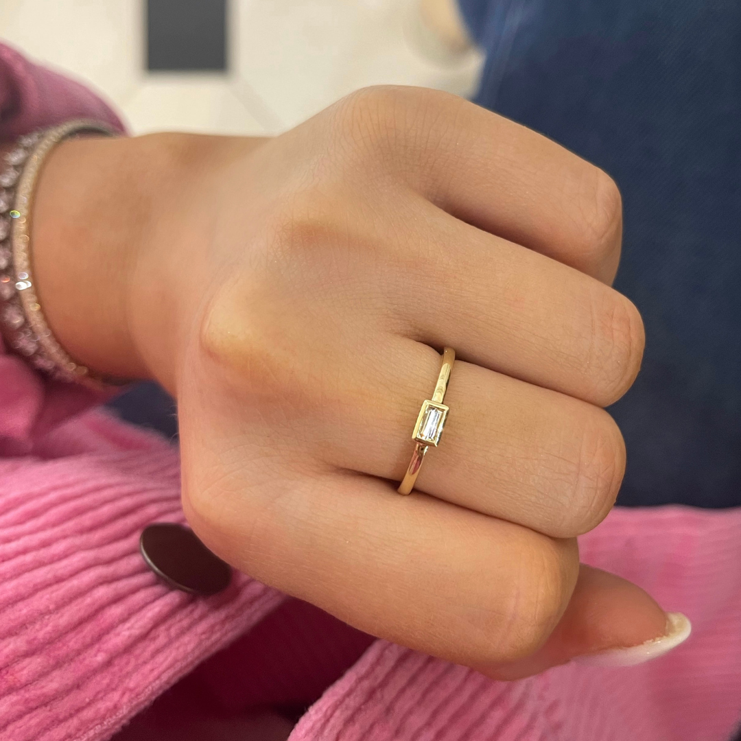 Trina Baguette Diamond Bezel Ring