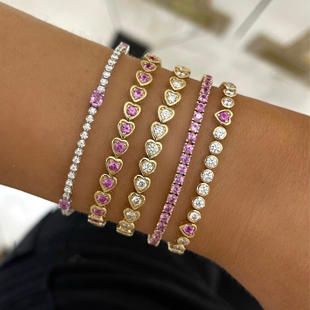 Rose Gold Stretch Diamond Tennis Bracelet Advantage Diamond Tennis