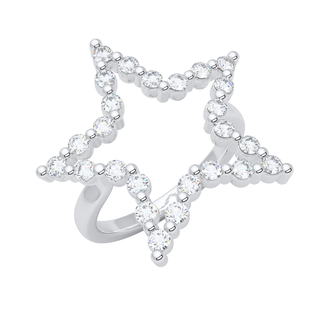 Charlie Cloud® Floating Diamond Star Ring 0.69 ctw