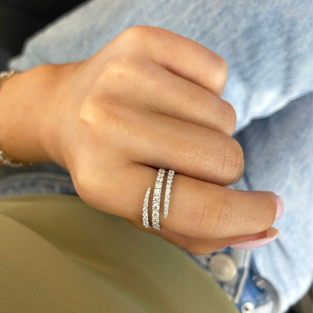 Maia Graduated Diamond Crossover Ring