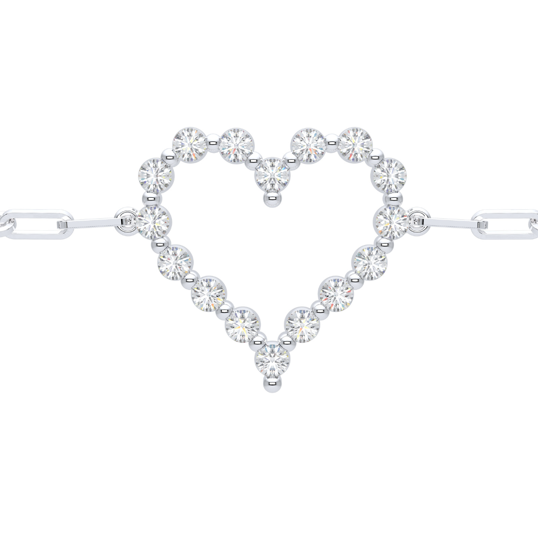 Little Posie Charlie Cloud® Floating Diamond Heart Bracelet 0.56 ctw