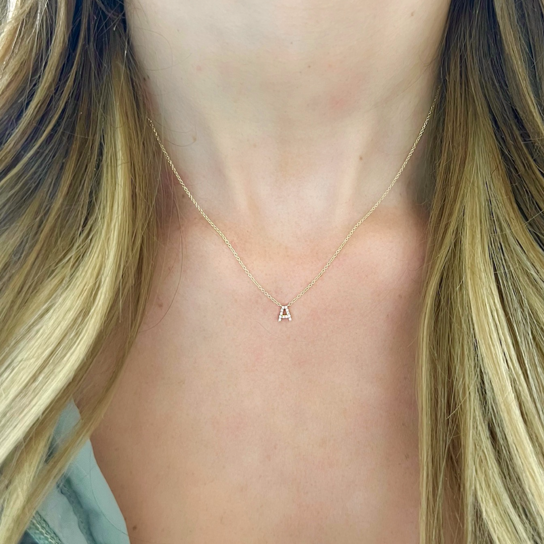 Tiny Diamond Initial Necklace – RW Fine Jewelry