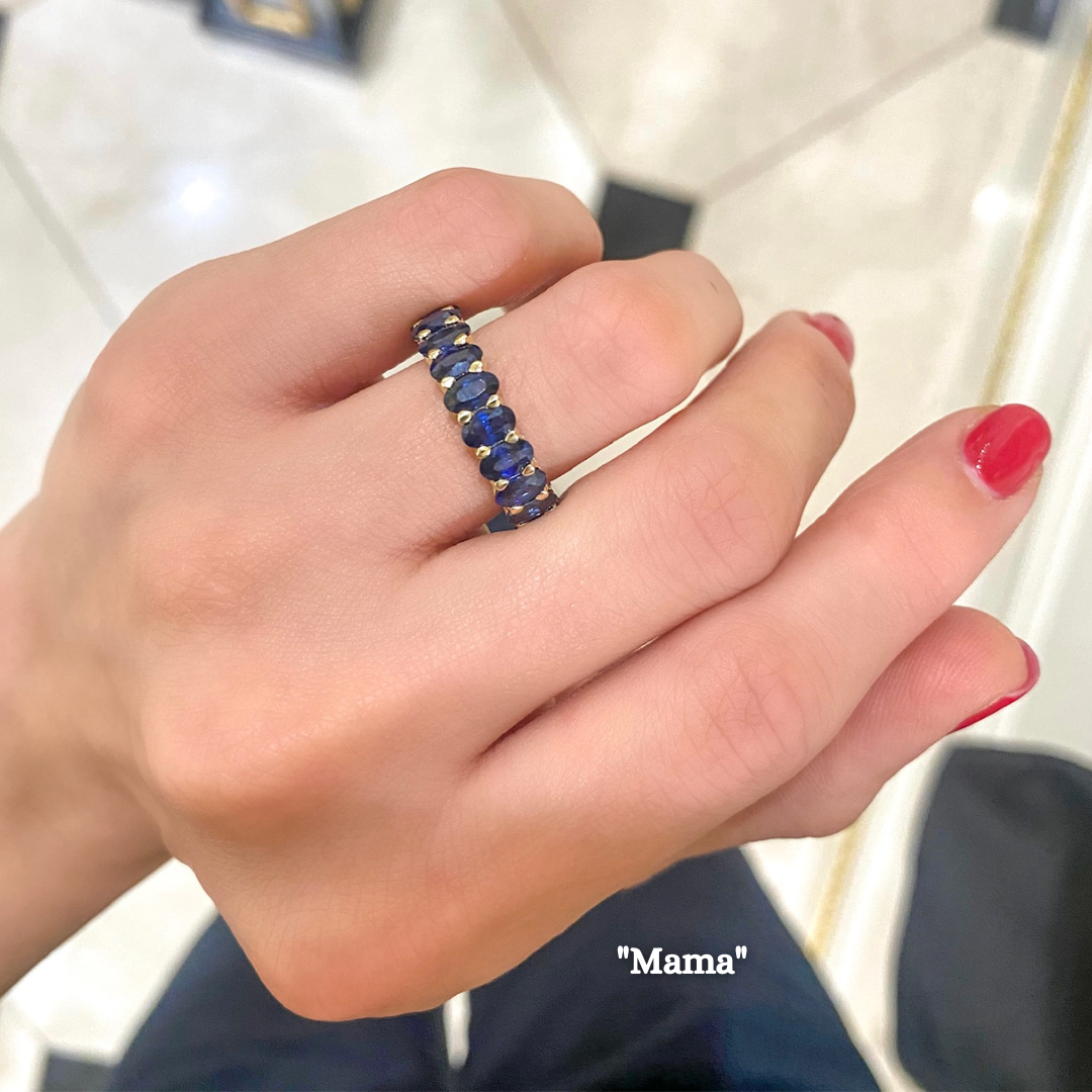 Blue sapphire eternity band discount