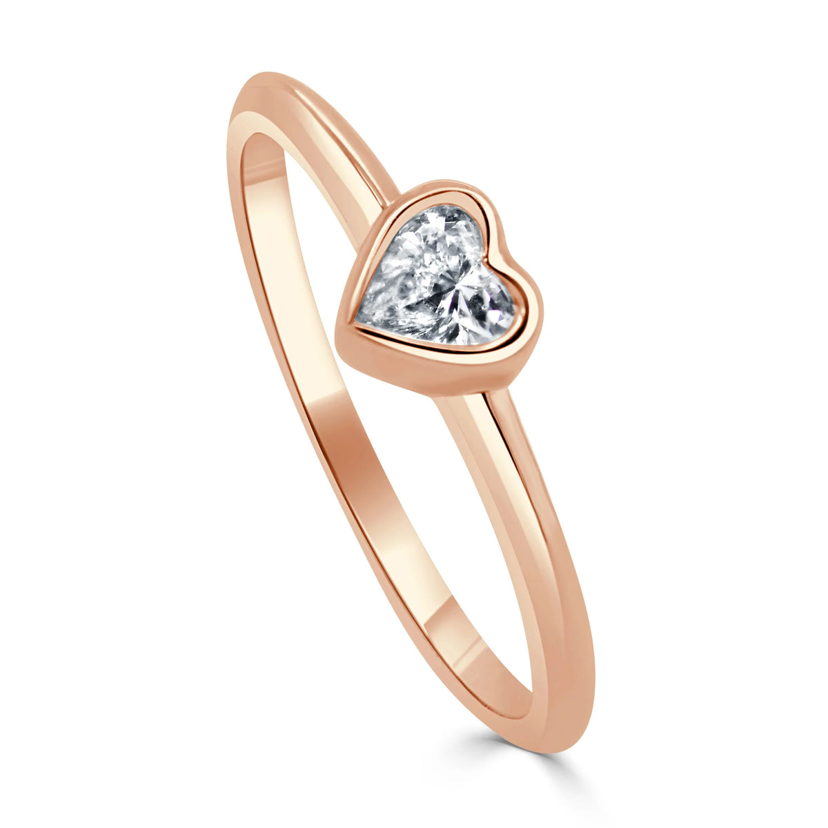 Lovers Lane Bezel Diamond Heart Ring