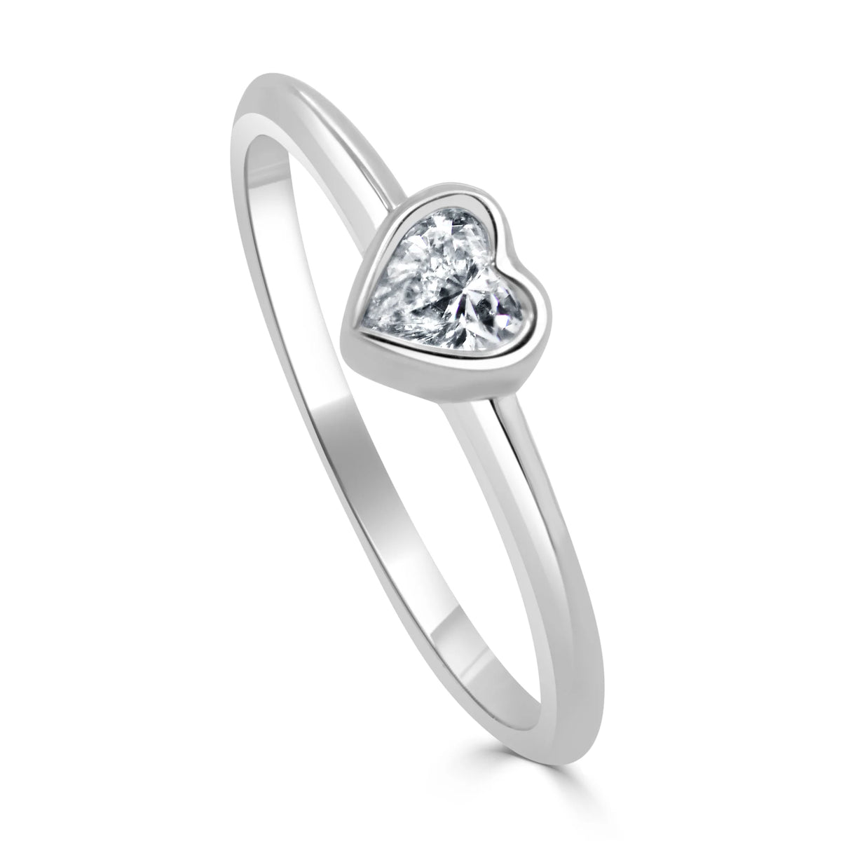 Lovers Lane Bezel Diamond Heart Ring
