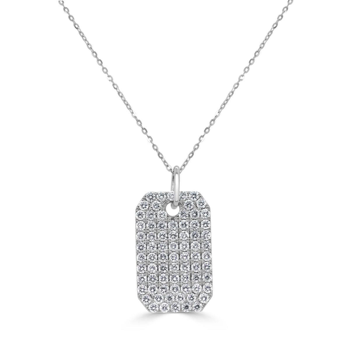 Zuko Pave Diamond Dog Tag Necklace