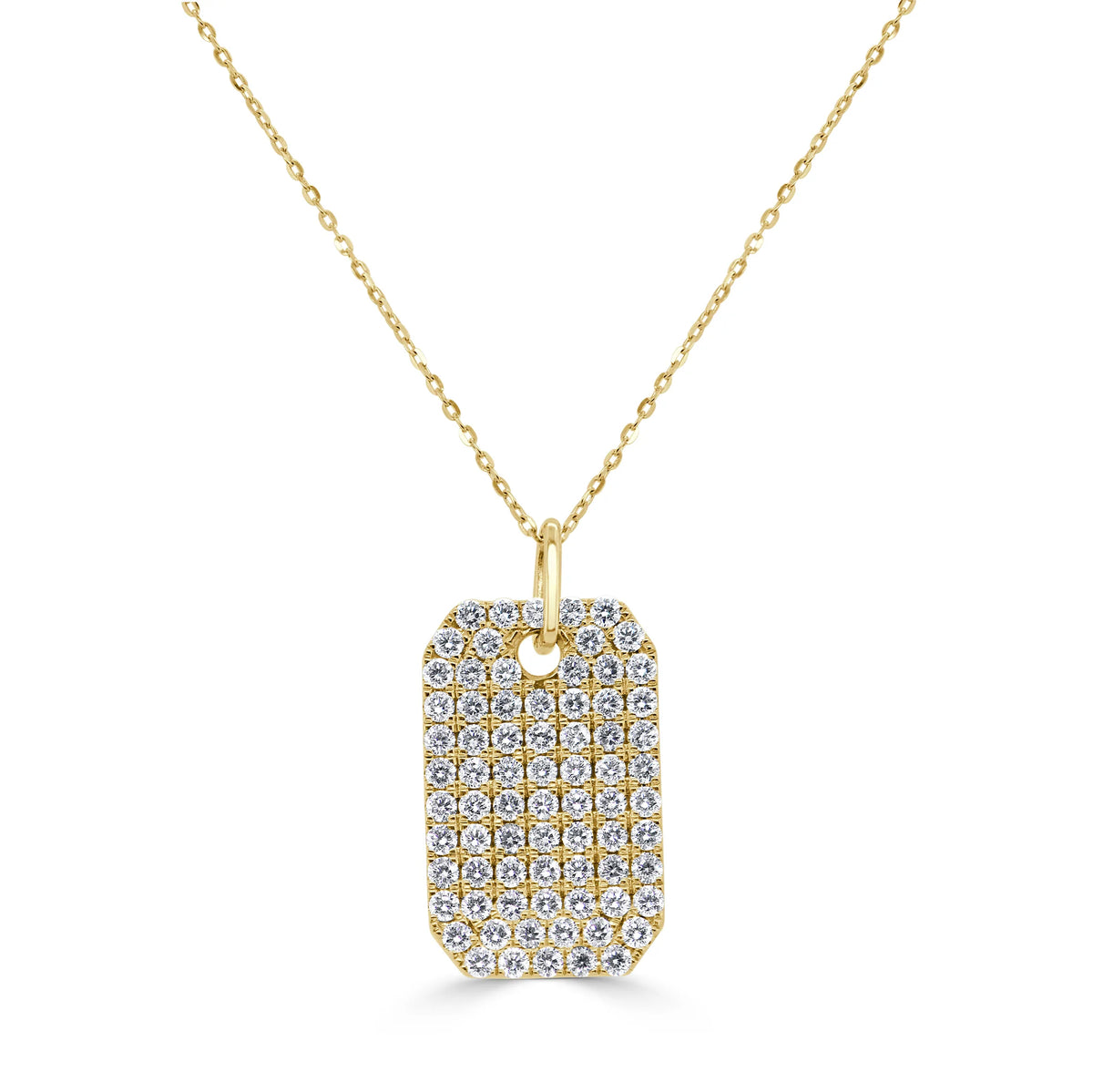 Zuko Pave Diamond Dog Tag Necklace