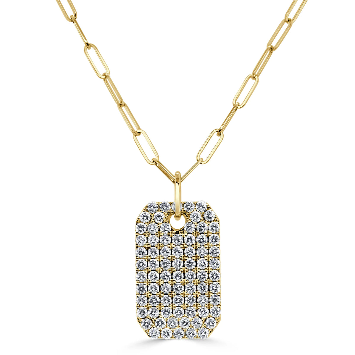 Zuko Pave Diamond Dog Tag Necklace