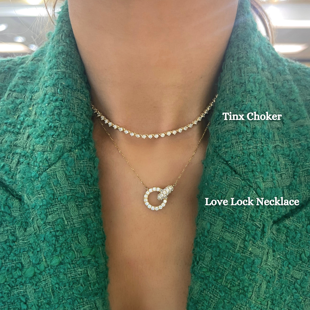Love Lock Pave Diamond Necklace