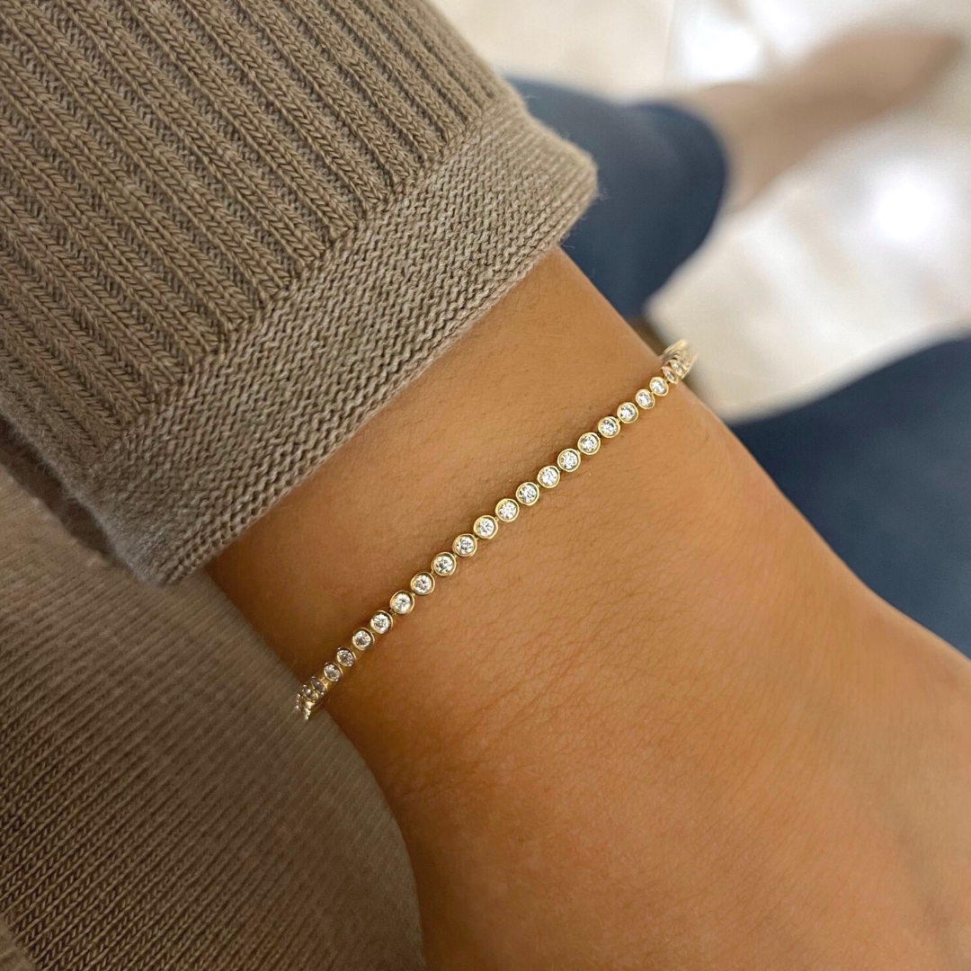 Parker Bezel Diamond Tennis Bracelet with Lobster Closure 0.84 ctw