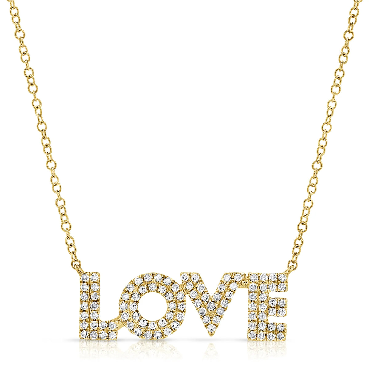 "LOVE" Block Letter Diamond Necklace