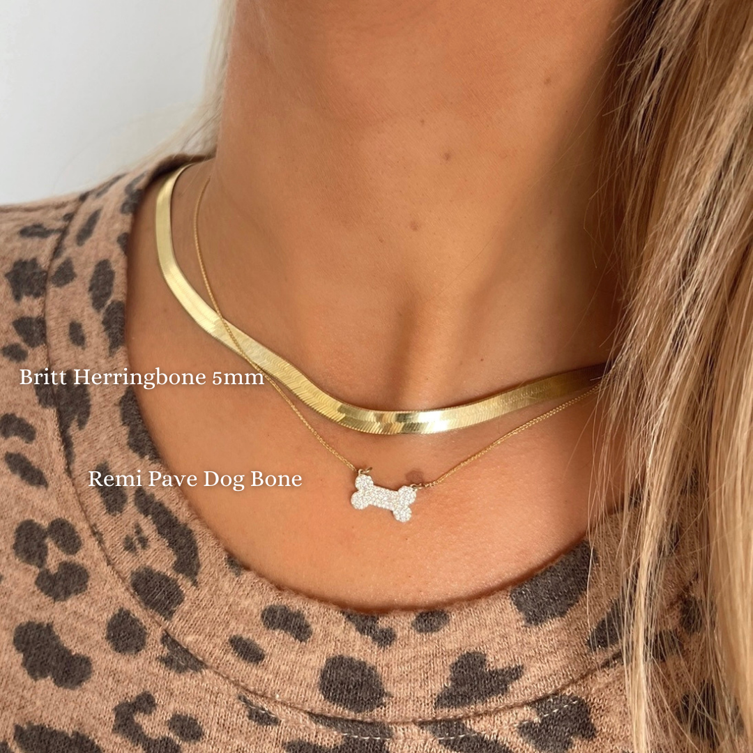 Remi Pave Diamond Dog Bone Necklace or Bracelet