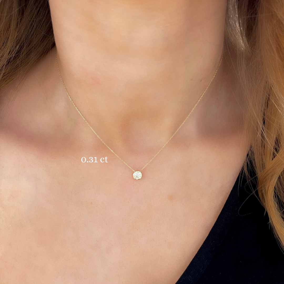 Single Diamond Bezel Necklace RWFJ