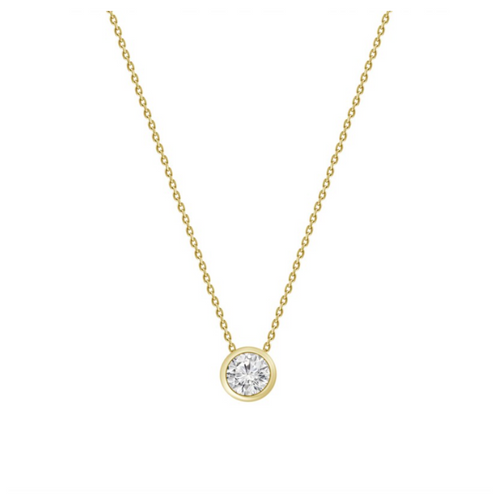 Single Diamond Bezel Necklace