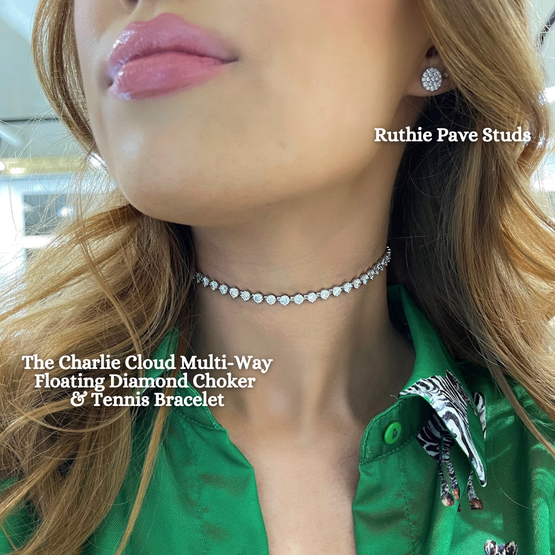 The Charlie Cloud® Multi-Way Floating Diamond Choker & Tennis Bracelet 12.24 ctw
