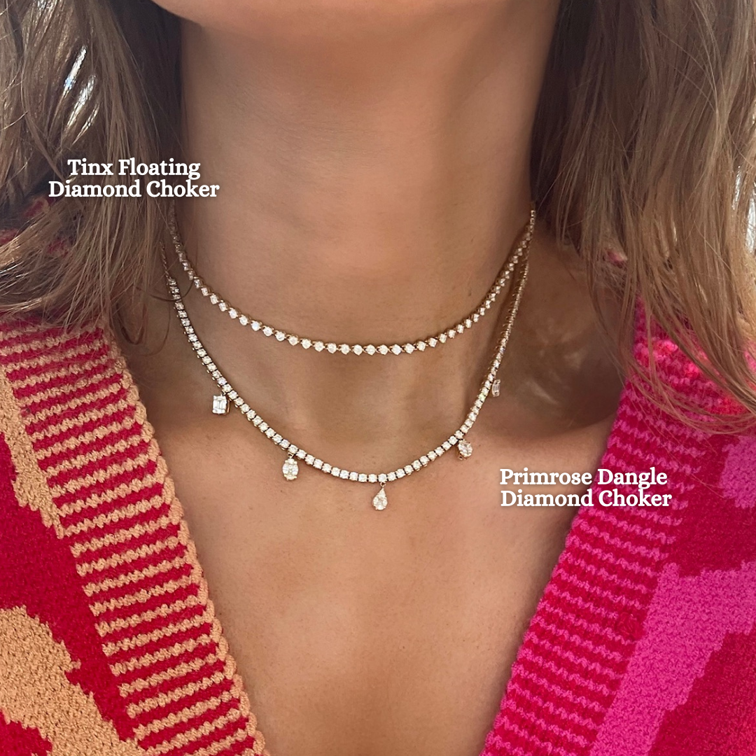 Primrose Dangle Diamond Adjustable Choker Necklace RW Fine Jewelry