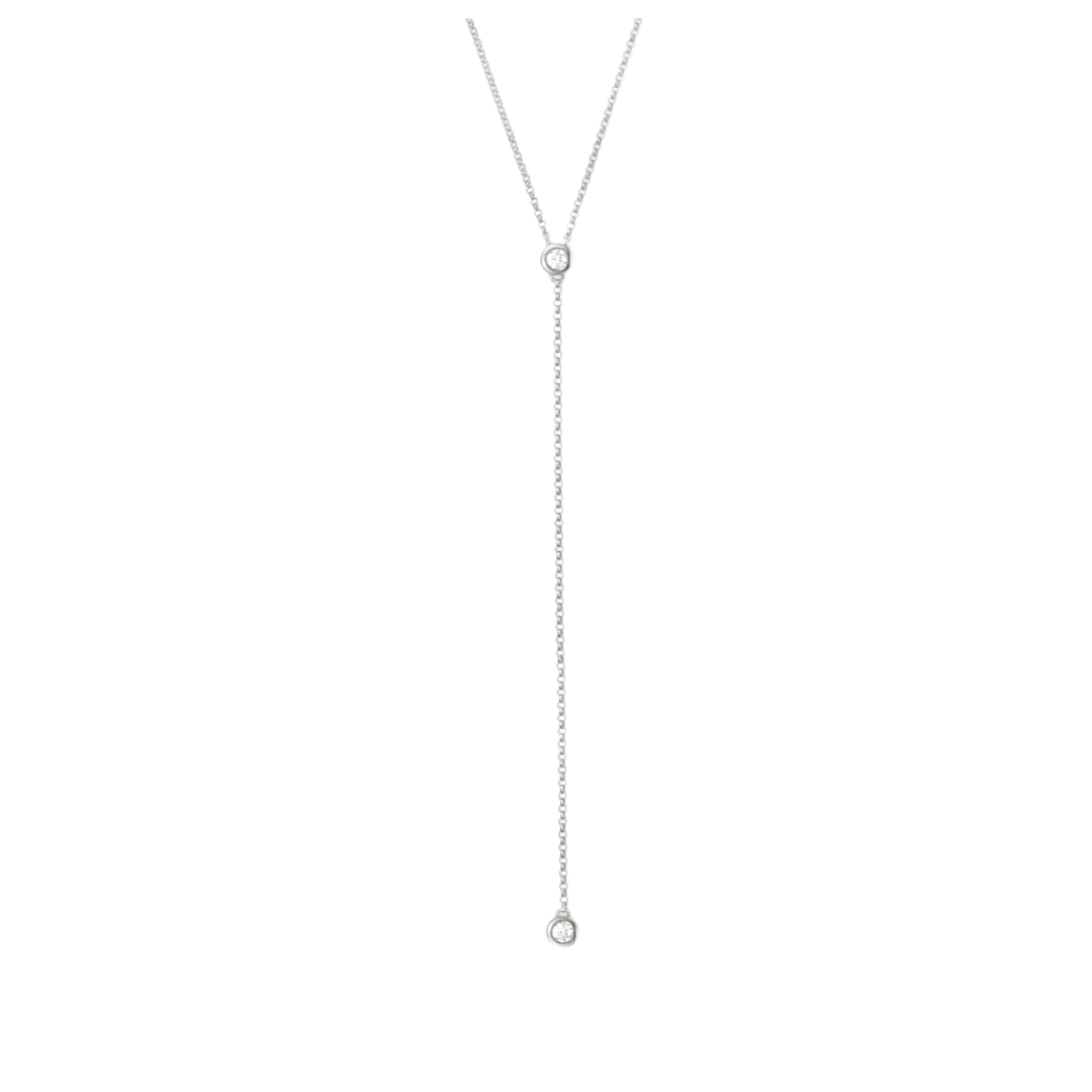 Two-Stone Diamonds By The Yard Lariat Necklace 0.18 ctw – RWFJ