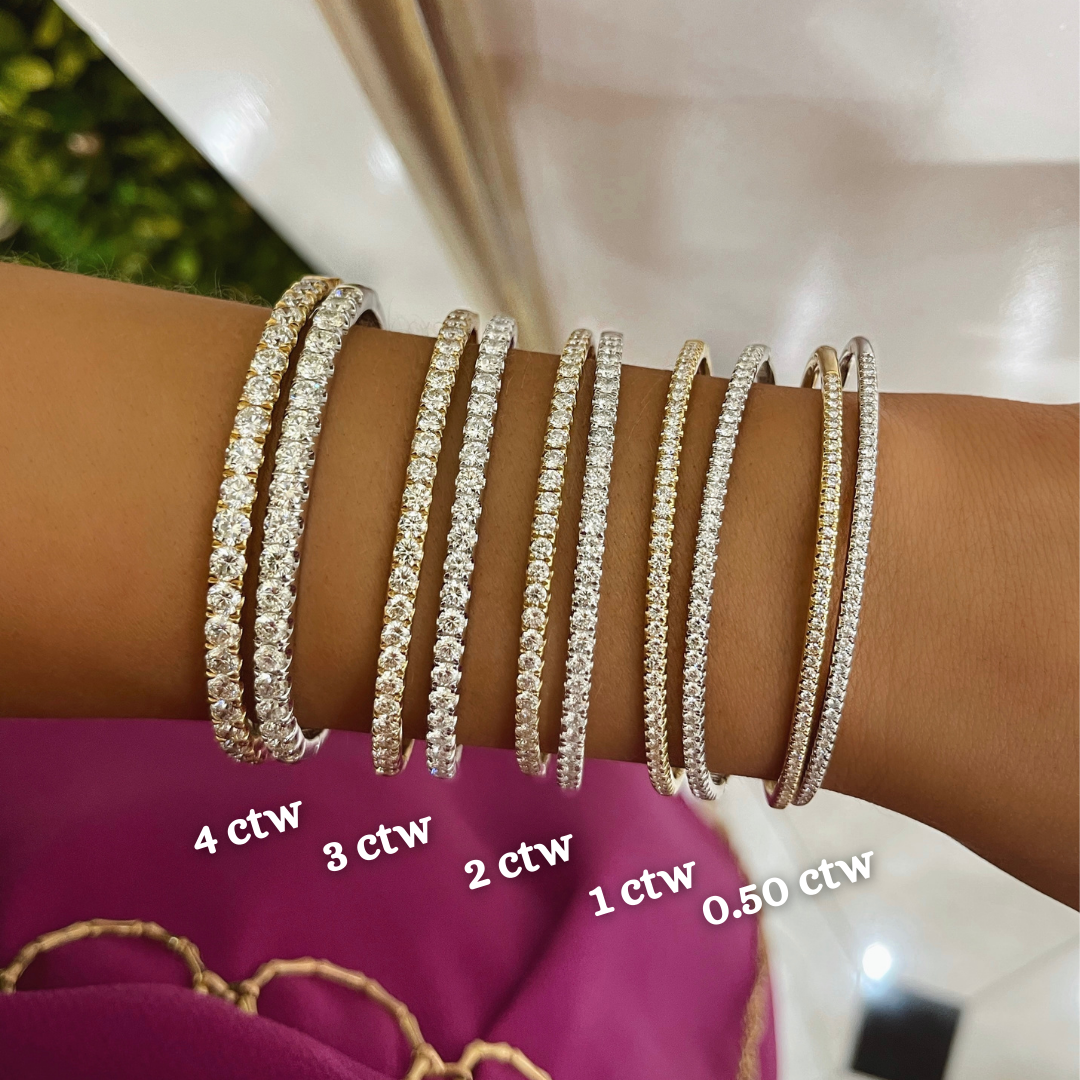 Stackable diamond bangle bracelets discount