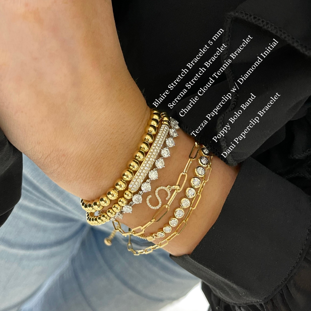 Gold bead 2025 stretch bracelet