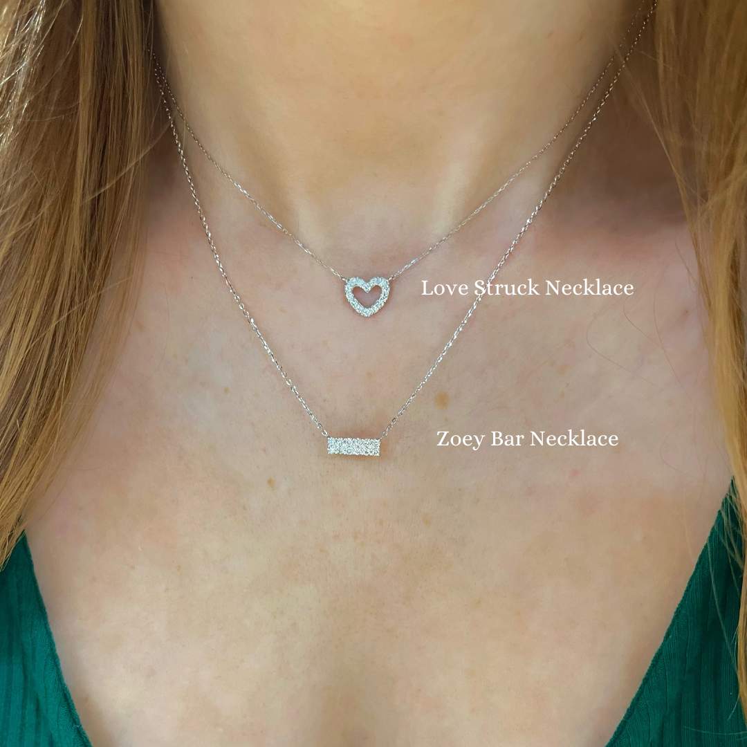 Zoey Two Row Diamond Bar Necklace – RWFJ Zoey Two Row Diamond Bar Necklace – RWFJ