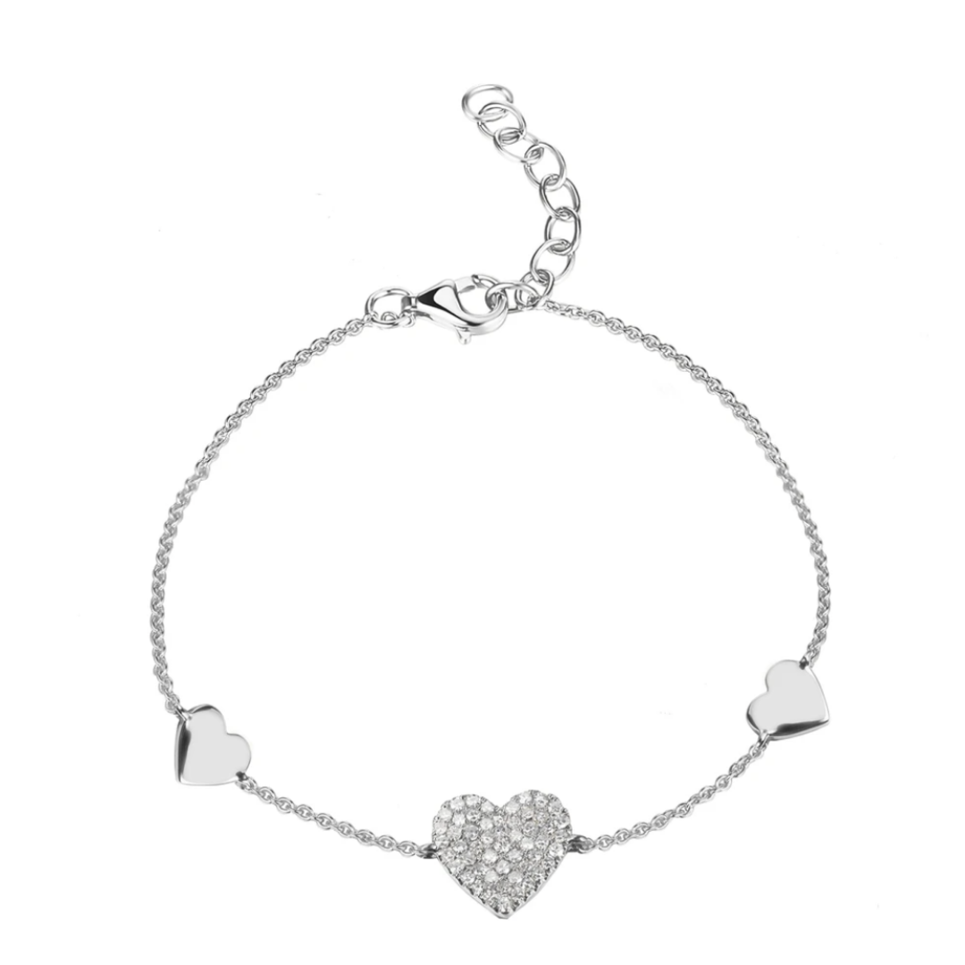 Isabella Triple Heart Pave Diamond Bracelet