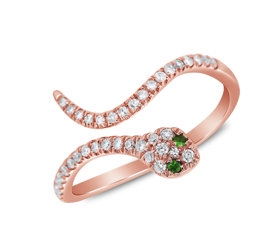 Medusa Snake Diamond Ring Rose Gold