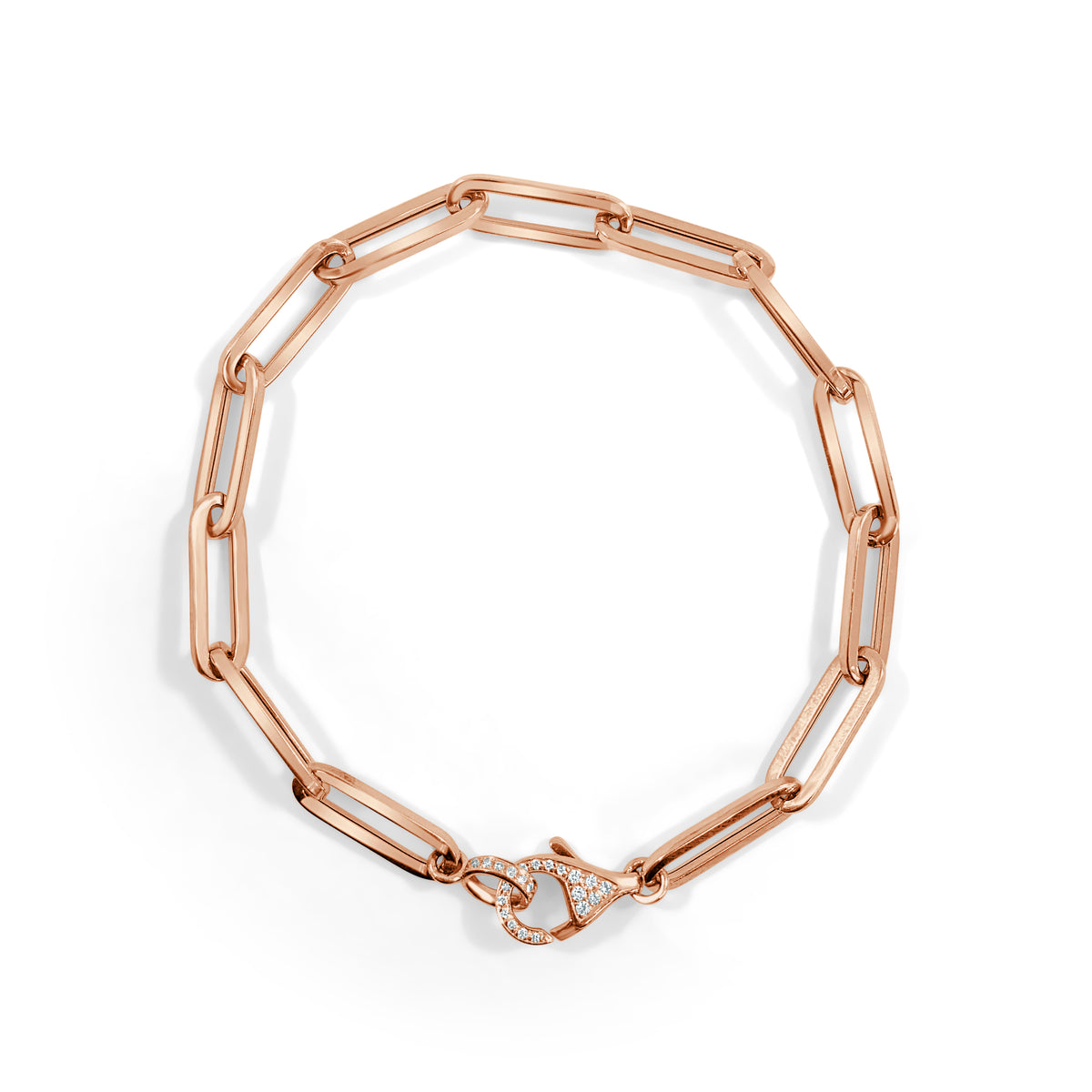 Teagan Paperclip Chain Bracelet w/ Diamond Clasp