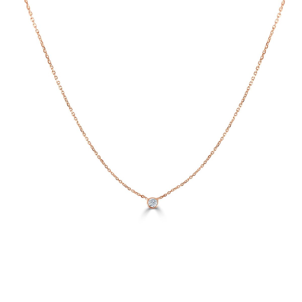 Mini Annabelle Single Diamond Pendant Necklace 0.08 ct