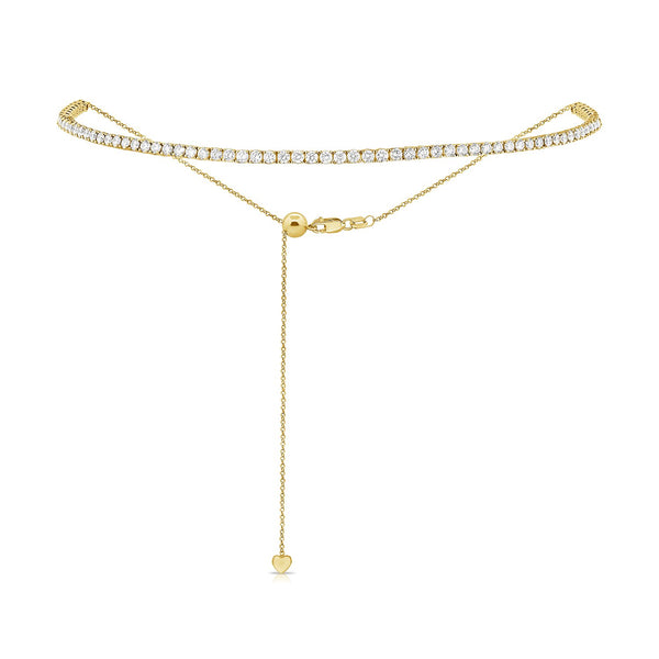 New Model Gold Diamond Choker Necklace - South India Jewels