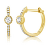 Brandi Bezel Diamond Huggie Earrings Yellow Gold