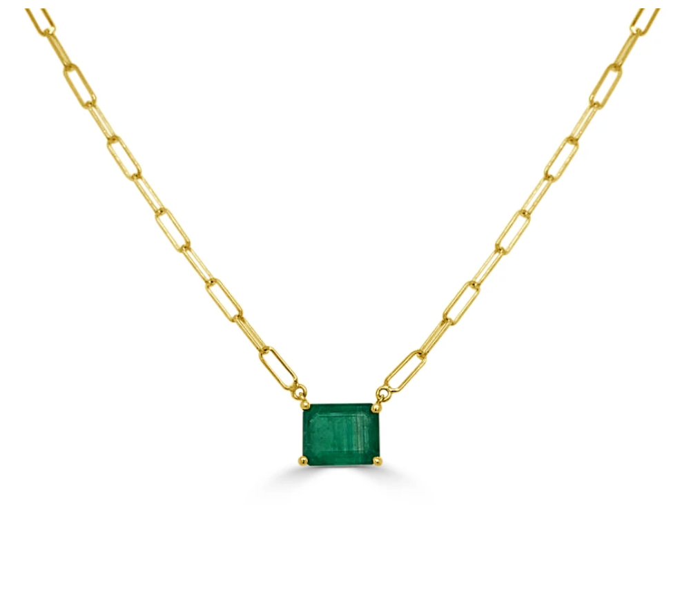 Emerald Link Necklace YG