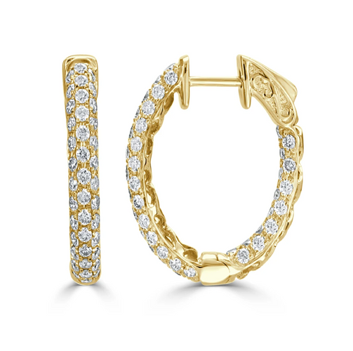 Allegra Pave Diamond Hoop Earrings 1.89 ctw