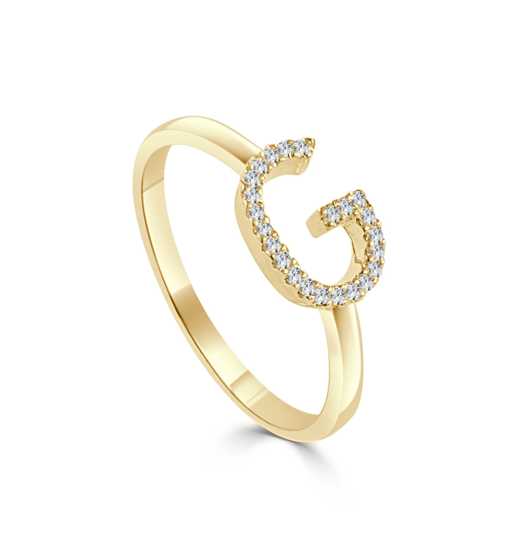 Diamond Initial Stacking Ring