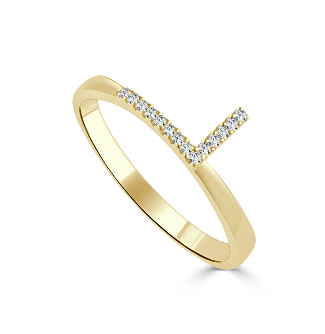 Diamond Initial Stacking Ring