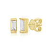 RingWraps Lina Baguette Bar Studs in Yellow Gold