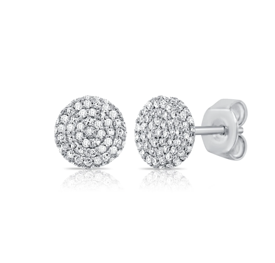 Hannah Pave Diamond Round Stud Earrings