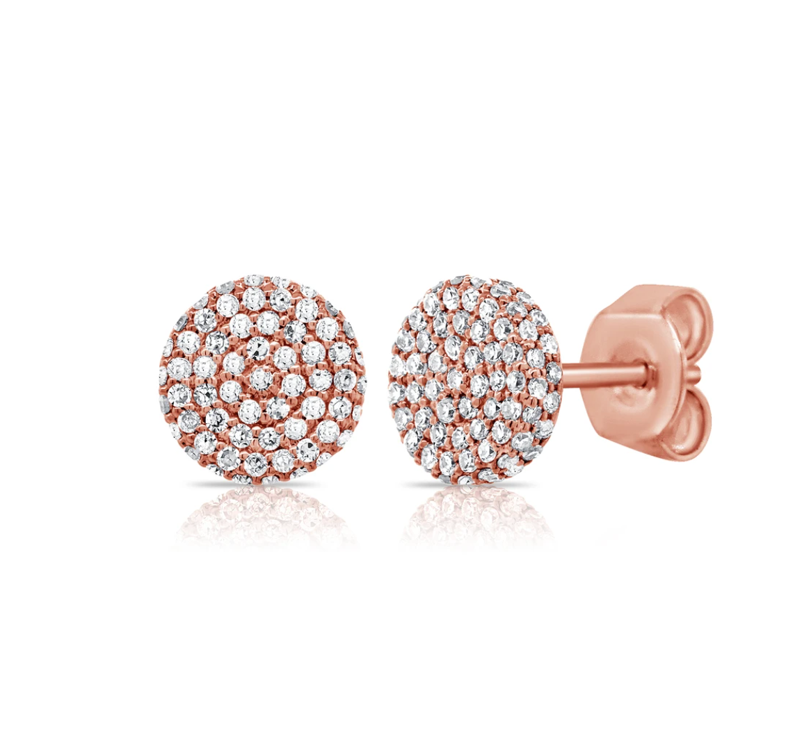 Hannah Pave Diamond Round Stud Earrings