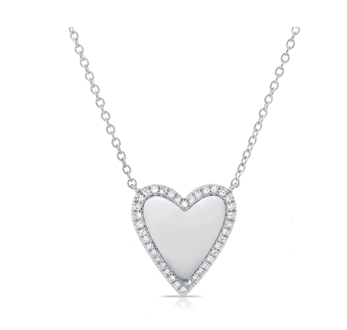 Large diamond sales heart necklace