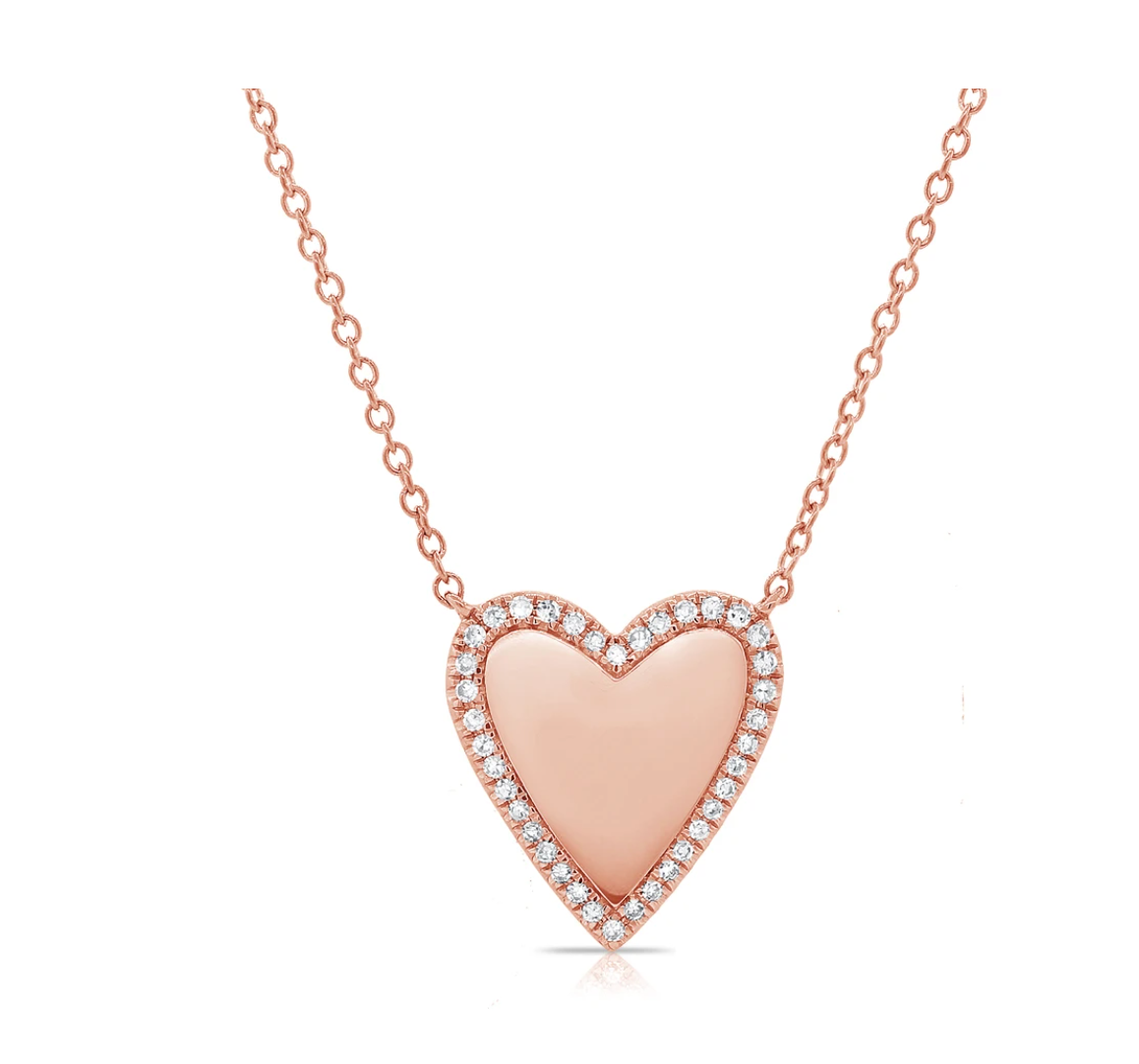 Gold and 2025 diamond heart necklace