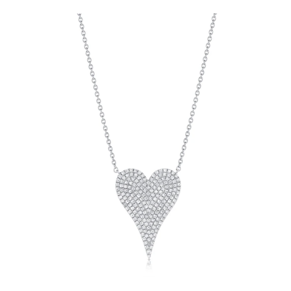 Electric Love Pave Diamond Heart Necklace RW Fine Jewelry