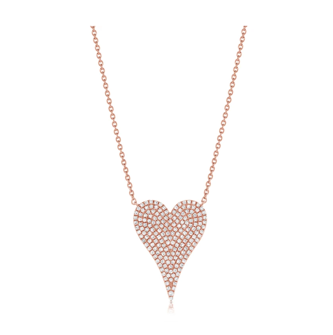 Electric Love Pave Diamond Heart Necklace