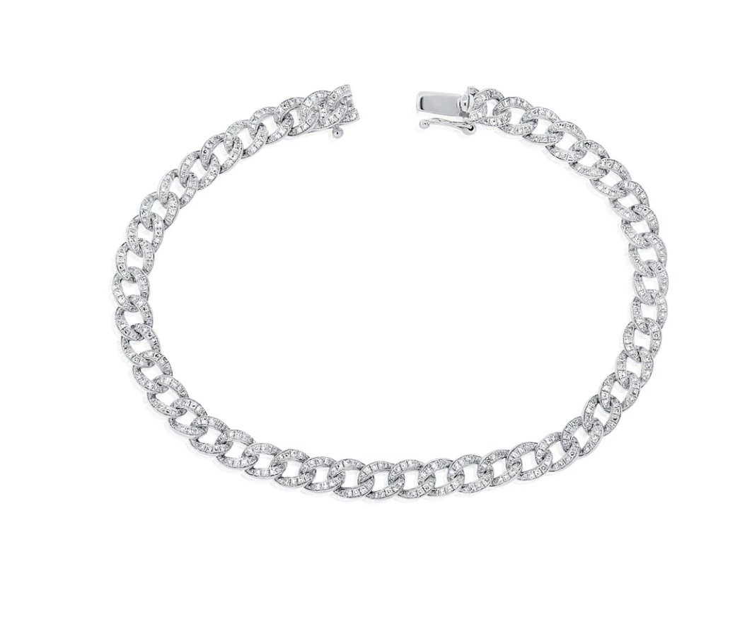 Bronx Pave Chain Link Diamond Tennis Bracelet 4.97 ctw
