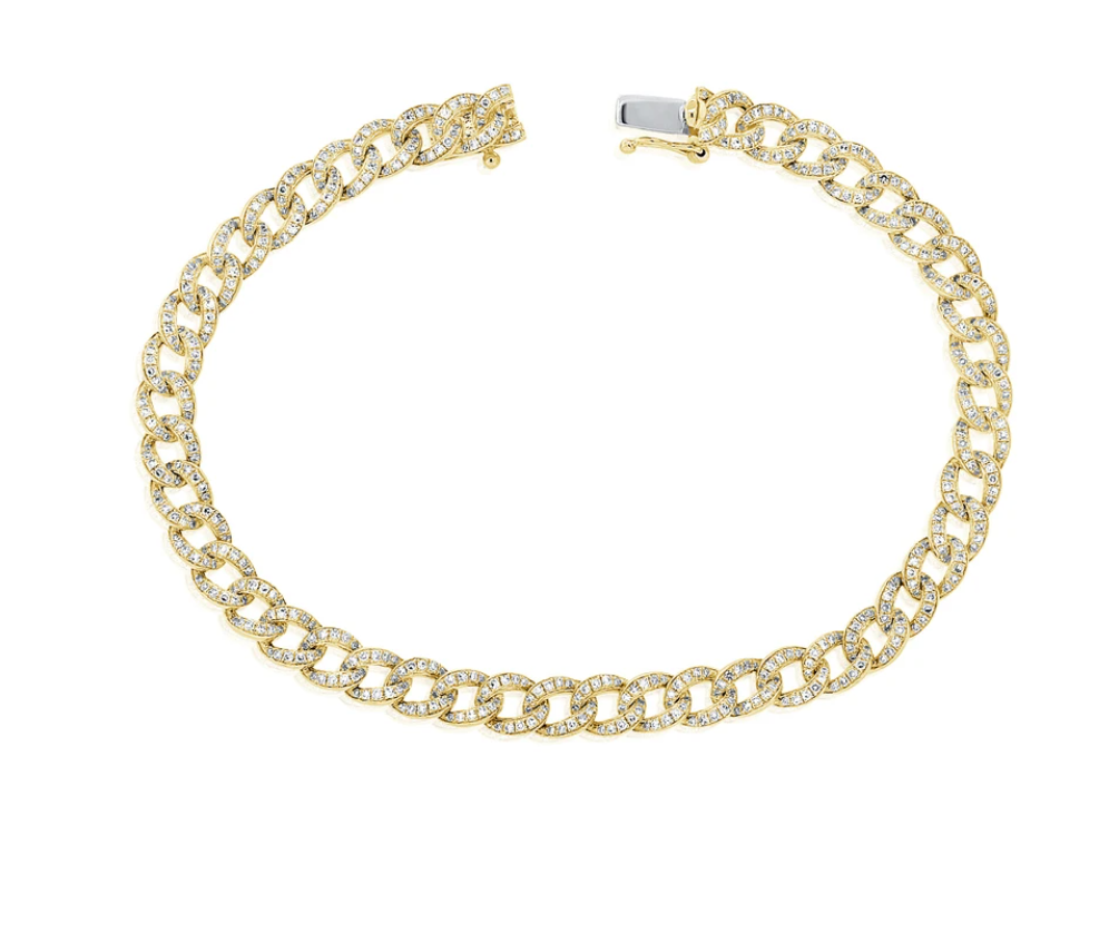 Bronx Pave Chain Link Diamond Tennis Bracelet 4.97 ctw